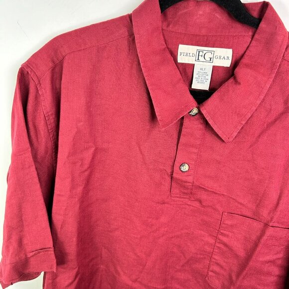 Field Gear Men's Ruby Wine Short Sleeve Collared Shirt Size XLT - NWT - Picture 6 of 6